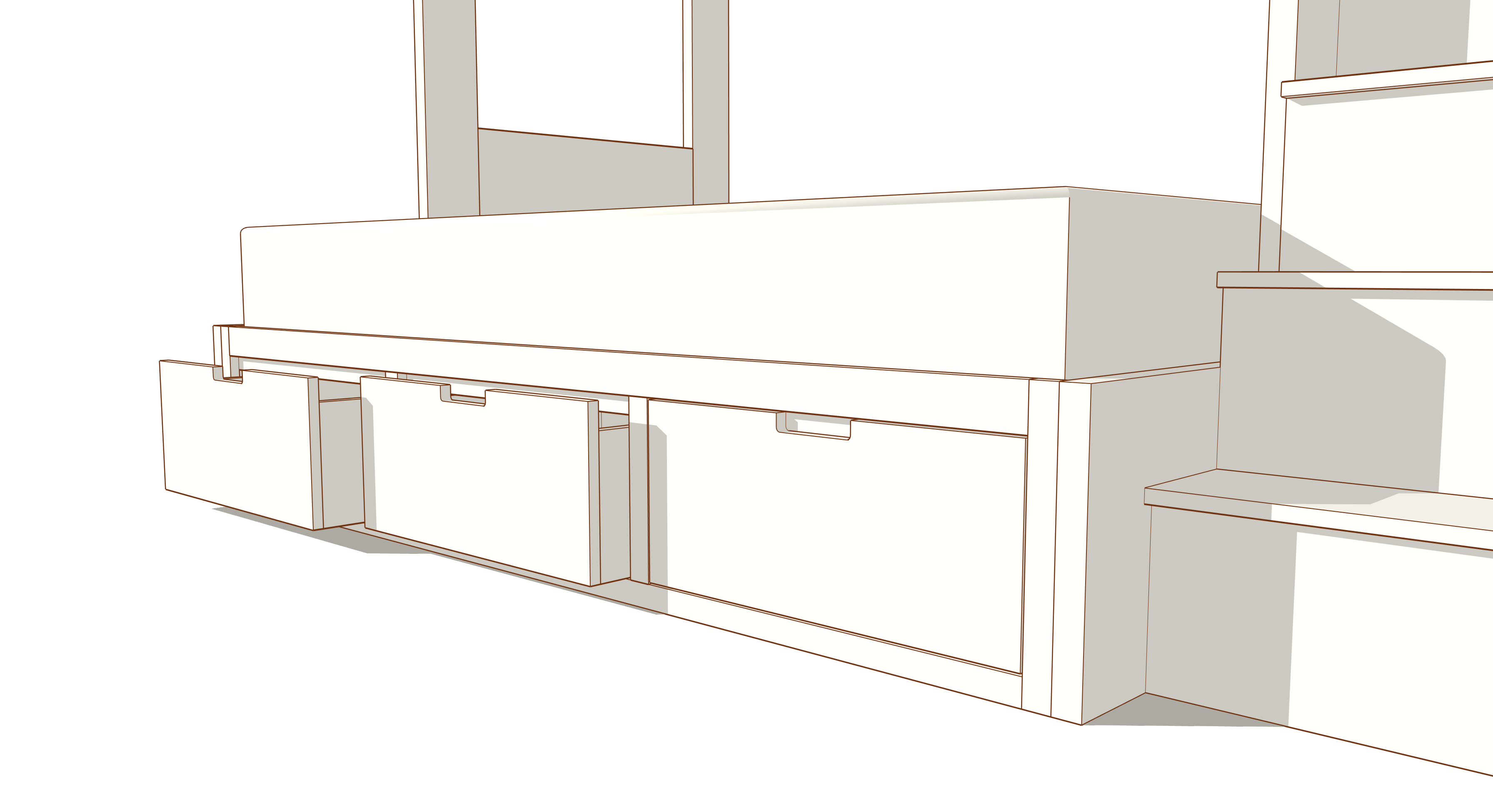 Prescott Double Twin XL Over Queen Bunk Bed Set With Stairs & Storage Drawers