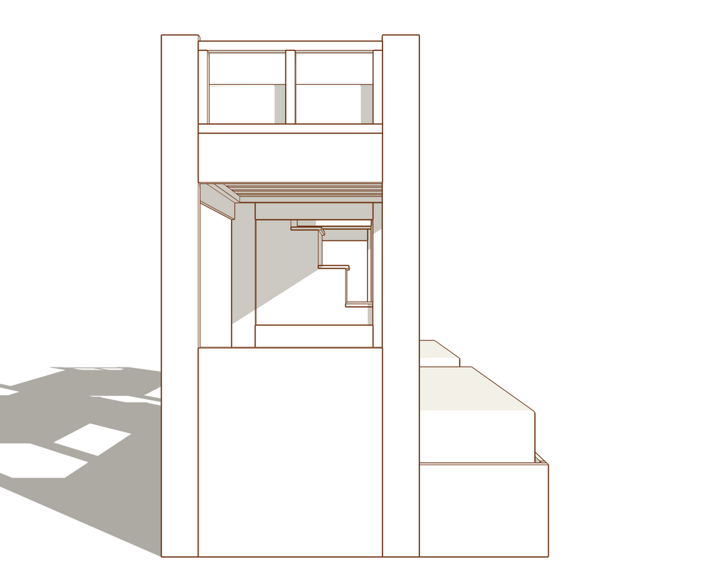 Prescott Double Twin XL Over Queen Bunk Bed Set With Stairs & Storage Drawers